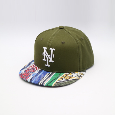 Broderie plate faite sur commande de chapeau de Snapback de bord de haut coton de Breathability