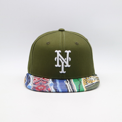 Broderie plate faite sur commande de chapeau de Snapback de bord de haut coton de Breathability