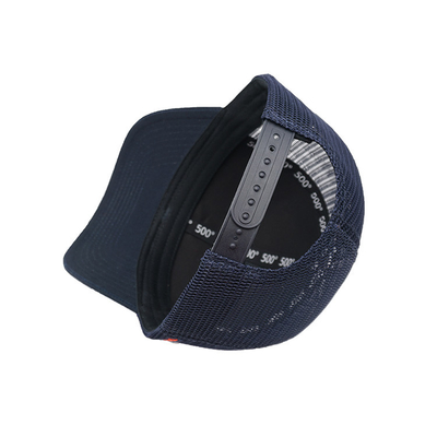 Casquette snapback à visière incurvée en maille avec bandeau en coton