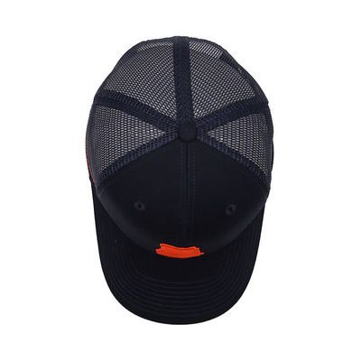 Casquette snapback à visière incurvée en maille avec bandeau en coton