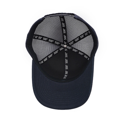 Casquette snapback à visière incurvée en maille avec bandeau en coton
