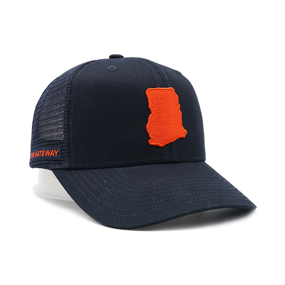 Casquette snapback à visière incurvée en maille avec bandeau en coton