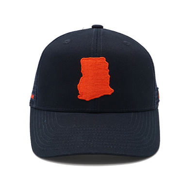 Casquette snapback à visière incurvée en maille avec bandeau en coton
