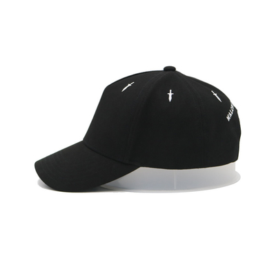 Chapeau de père noir sur mesure pour adultes Golf pour hommes 6 panneaux chapeau de base-ball sportif