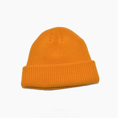 Chapeau à bonnet jaune tricoté 58cm pour l'hiver Unisexe adulte