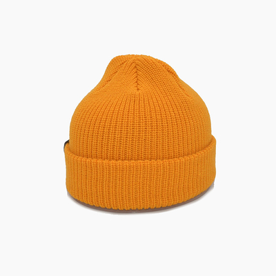 Chapeau à bonnet jaune tricoté 58cm pour l'hiver Unisexe adulte