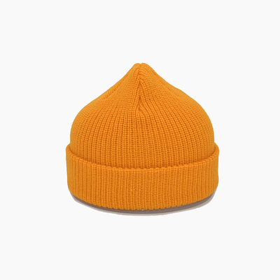 Chapeau à bonnet jaune tricoté 58cm pour l'hiver Unisexe adulte