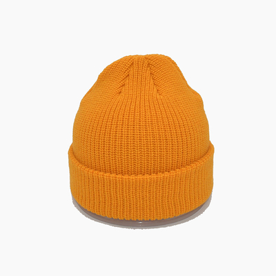 Chapeau à bonnet jaune tricoté 58cm pour l'hiver Unisexe adulte