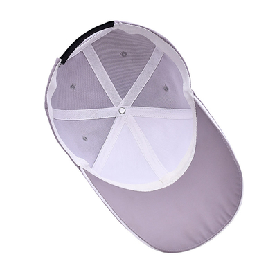 Chapeau de base-ball en blanc à six panneaux avec couronne moyenne Polyester 4 couleur de tissu assortie