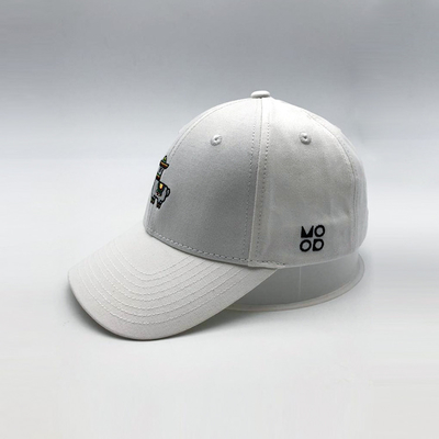 Casquette de base-ball en coton brodé à 6 panneaux, avec forme non structurée et sangle réglable