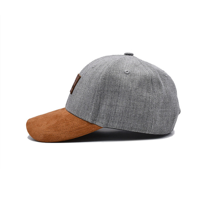 Casquette de base-ball en suède à 6 panneaux avec couture et coutures renforcées
