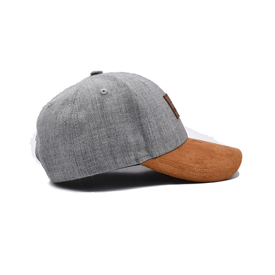 Casquette de base-ball en suède à 6 panneaux avec couture et coutures renforcées