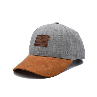 Casquette de base-ball en suède à 6 panneaux avec couture et coutures renforcées