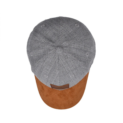 Casquette de base-ball en suède à 6 panneaux avec couture et coutures renforcées