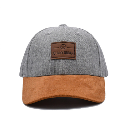 Casquette de base-ball en suède à 6 panneaux avec couture et coutures renforcées