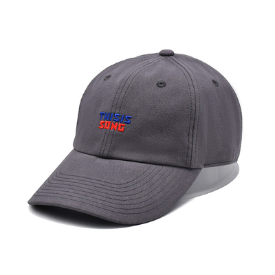 Casquette de base-ball en coton brodée avec visière incurvée de forme non structurée 6 yeux
