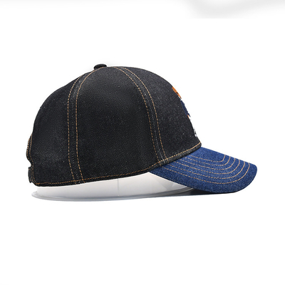 Profil construit bonnet de base-ball brodé couleur personnalisée denim bande de sueur