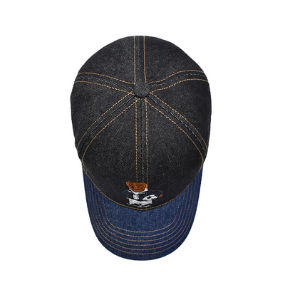 Profil construit bonnet de base-ball brodé couleur personnalisée denim bande de sueur