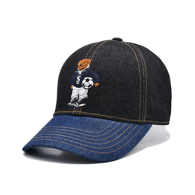 Profil construit bonnet de base-ball brodé couleur personnalisée denim bande de sueur