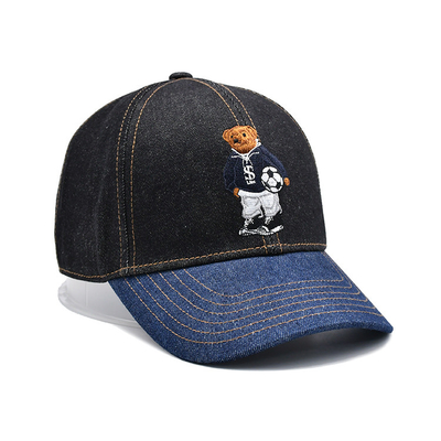 Profil construit bonnet de base-ball brodé couleur personnalisée denim bande de sueur