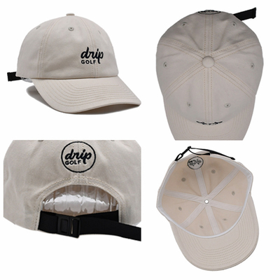 Casquette de base-ball brodée sur mesure avec sangle réglable et boucle métallique