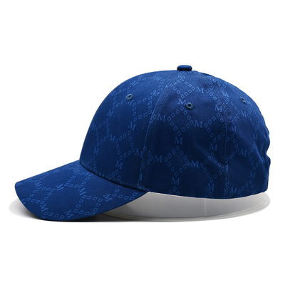 Casquettes Jacquard personnalisées avec visière incurvée et sangle réglable avec yeux brodés correspondant à la couleur du tissu