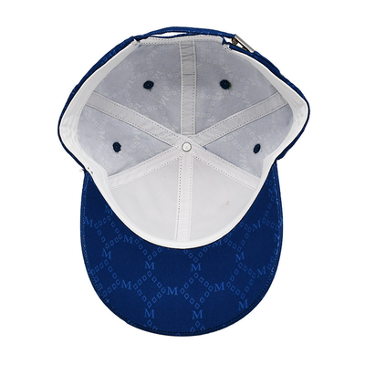 Casquettes Jacquard personnalisées avec visière incurvée et sangle réglable avec yeux brodés correspondant à la couleur du tissu
