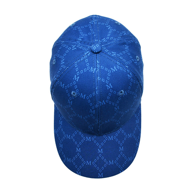 Casquettes Jacquard personnalisées avec visière incurvée et sangle réglable avec yeux brodés correspondant à la couleur du tissu