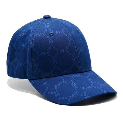 Casquettes Jacquard personnalisées avec visière incurvée et sangle réglable avec yeux brodés correspondant à la couleur du tissu