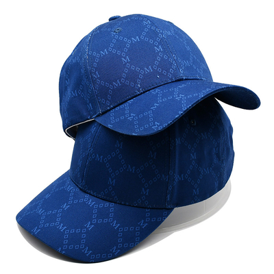 Casquettes Jacquard personnalisées avec visière incurvée et sangle réglable avec yeux brodés correspondant à la couleur du tissu