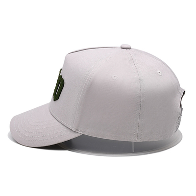 Visor incurvé, casquette de baseball à cinq panneaux avec couture pour faire correspondre la couleur du tissu au patch fixé