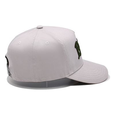 Visor incurvé, casquette de baseball à cinq panneaux avec couture pour faire correspondre la couleur du tissu au patch fixé