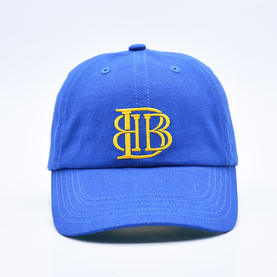 Logo brodé personnalisé Cap de baseball à 6 panneaux non structuré avec visière incurvée