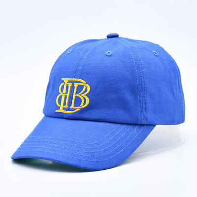 Logo brodé personnalisé Cap de baseball à 6 panneaux non structuré avec visière incurvée