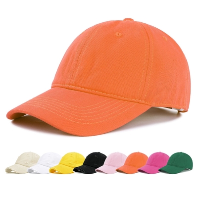 En gros, chapeaux de baseball à bord courbé à 6 panneaux, chapeau unisexe, chapeau orange,