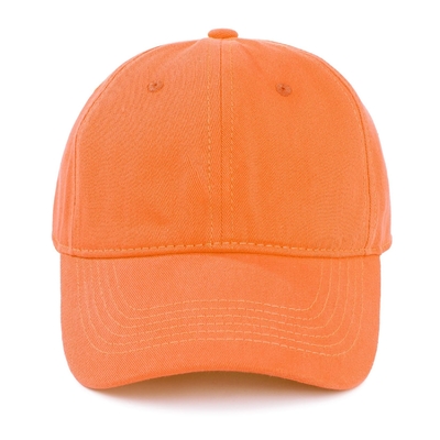 En gros, chapeaux de baseball à bord courbé à 6 panneaux, chapeau unisexe, chapeau orange,