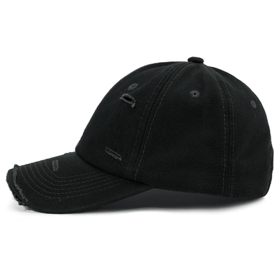 Vente à chaud 6 Panneau Bonnet de base-ball Cool Chapeau de sport noir Unisexe