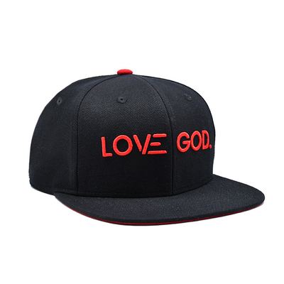 Chapeau Snapback en tailles réglables avec logo broderie 3D et bande intérieure d'impression étiquette tissée