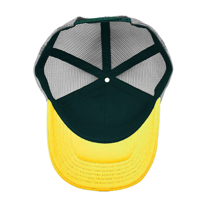 Sponge personnalisé Confortable 6 panneaux Visor plat Construit Trucker Cap avec patch de broderie