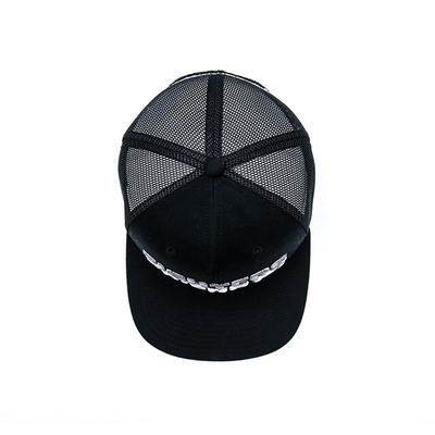 Capuchon de camionneur brodé / Capuchon de camionneur Snapback avec Snapback en plastique et logo personnalisé