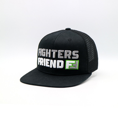 Capuchon de camionneur brodé / Capuchon de camionneur Snapback avec Snapback en plastique et logo personnalisé