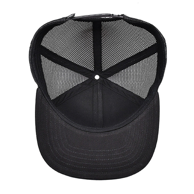 Capuchon de camion unisexe en coton 6 panneaux respirant avec logo brodé et étiquette tissée