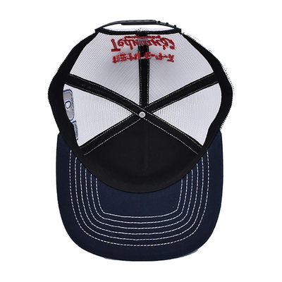 Capuchon de camionneur à profil construit avec snapback en plastique et logo brodé