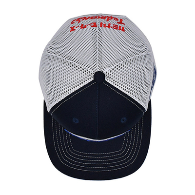 Capuchon de camionneur à profil construit avec snapback en plastique et logo brodé