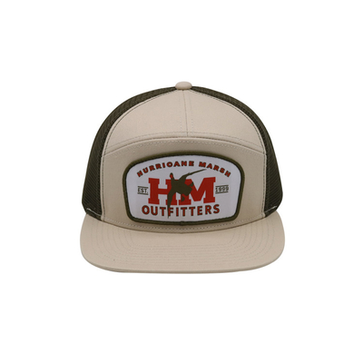 Capuchon de camion de coton unisexe avec visière plate et patch tissé snapback avec contour brodé