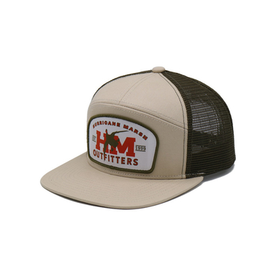 Capuchon de camion de coton unisexe avec visière plate et patch tissé snapback avec contour brodé