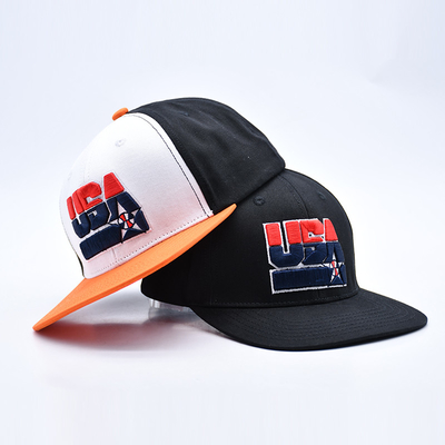 Chapeaux à rayures plates brodés sur mesure avec noir ou couleurs personnalisées