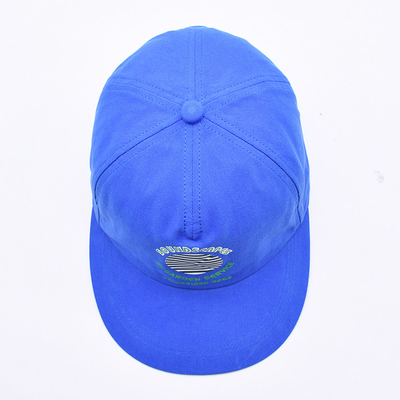 Chapeaux de haute qualité imprimés sur commande en snapback bleu non structuré 5 panneaux à bord plat chapeaux de hip hop doux pour hommes