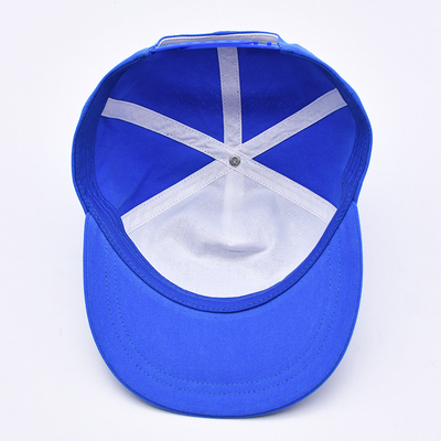 Chapeaux de haute qualité imprimés sur commande en snapback bleu non structuré 5 panneaux à bord plat chapeaux de hip hop doux pour hommes