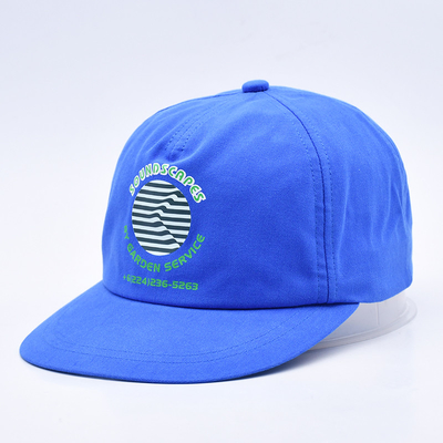 Chapeaux de haute qualité imprimés sur commande en snapback bleu non structuré 5 panneaux à bord plat chapeaux de hip hop doux pour hommes